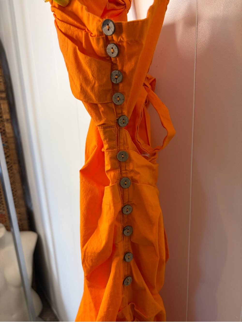 Free People Who Is She Dress Size Small Orange Halter Mini Cutout Bodycon Y2K - Picture 8 of 13